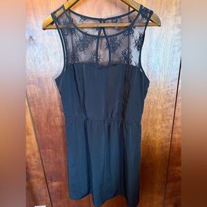 Black satin lace dress. Soft and flowy. The perfect little black dress.